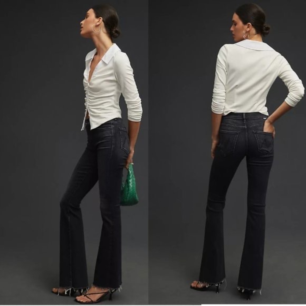 MOTHER Women's Black Straight Leg Jeans